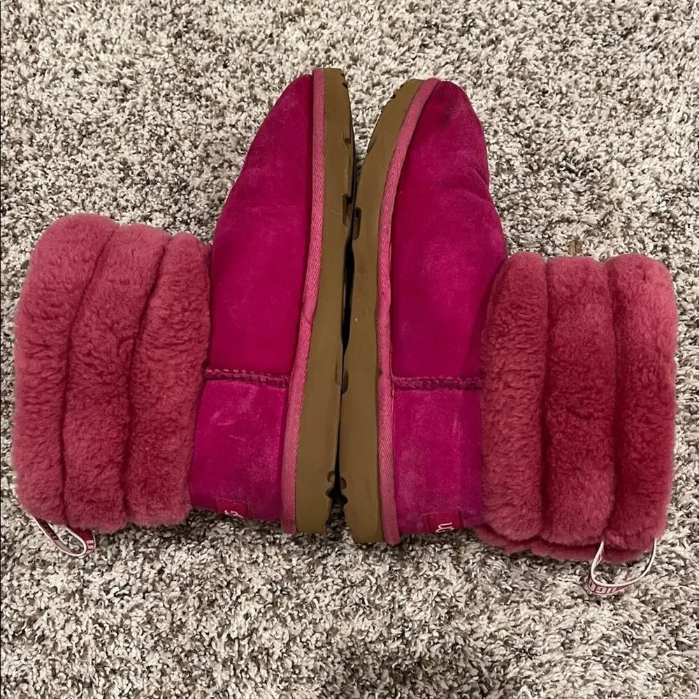UGG Kid's Fluff Mini Quilted Boots in Fuchsia / Pink